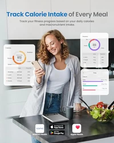 RENPHO Smart Food Scale with App & Nutritional Calculator, 5kg (11lb) Capacity | Accurate Grams, Ounces, Millilitres thumbnail 4