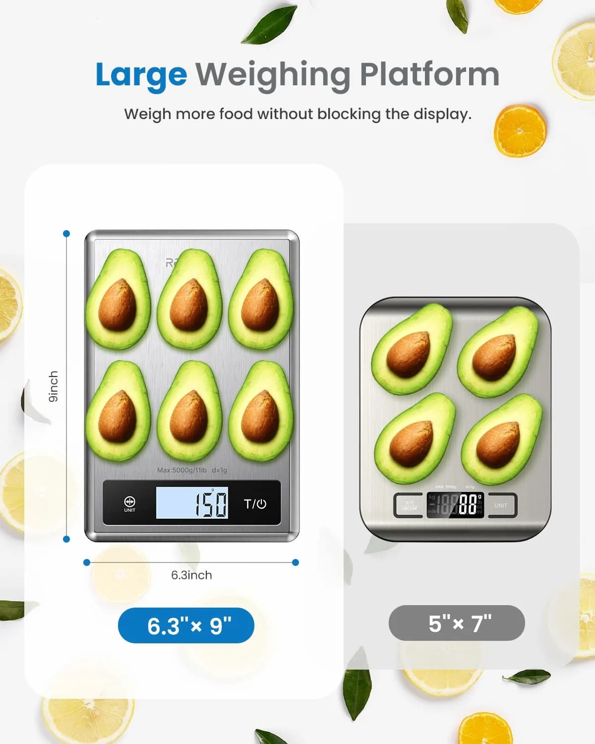 RENPHO Smart Food Scale with App & Nutritional Calculator, 5kg (11lb) Capacity | Accurate Grams, Ounces, Millilitres - view 7