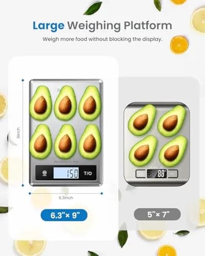 RENPHO Smart Food Scale with App & Nutritional Calculator, 5kg (11lb) Capacity | Accurate Grams, Ounces, Millilitres thumbnail 7