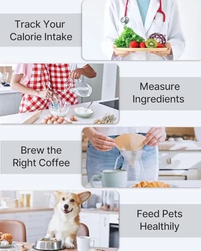 RENPHO Smart Food Scale with App & Nutritional Calculator, 5kg (11lb) Capacity | Accurate Grams, Ounces, Millilitres thumbnail 8