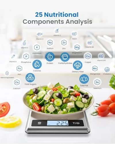 RENPHO Smart Food Scale with App & Nutritional Calculator, 5kg (11lb) Capacity | Accurate Grams, Ounces, Millilitres thumbnail 2