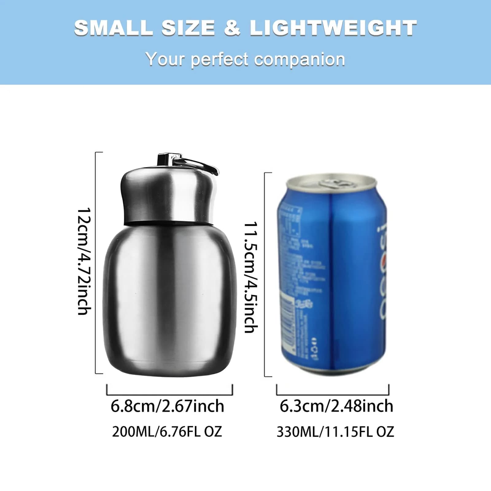 Gets Mini 7oz (200ml) Stainless Steel Vacuum Insulated Water Bottle Rose | Keeps Drinks Hot 8 Hrs, Cold 12 Hrs - view 6