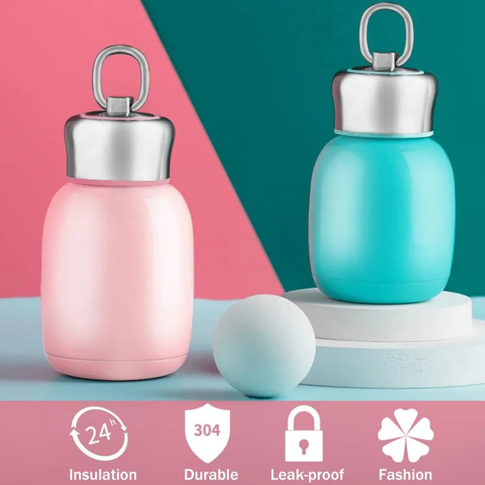 Gets Mini 7 Oz (200ml) Vacuum Insulated Stainless Steel Water Bottle in Rose | Hot 8 Hrs, Cold 12 Hrs - view 3