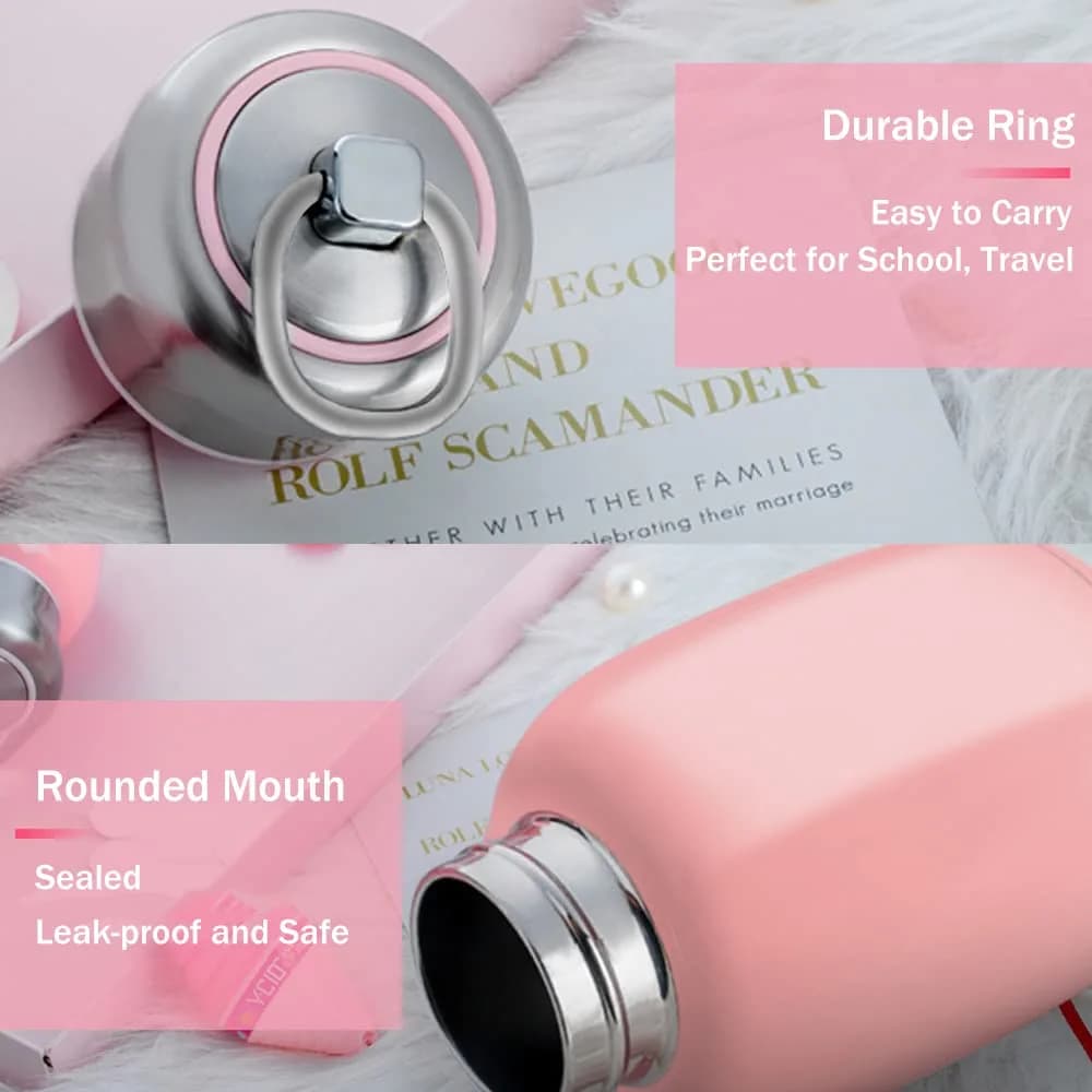 Gets Mini 7 Oz (200ml) Vacuum Insulated Stainless Steel Water Bottle in Rose | Hot 8 Hrs, Cold 12 Hrs - view 4