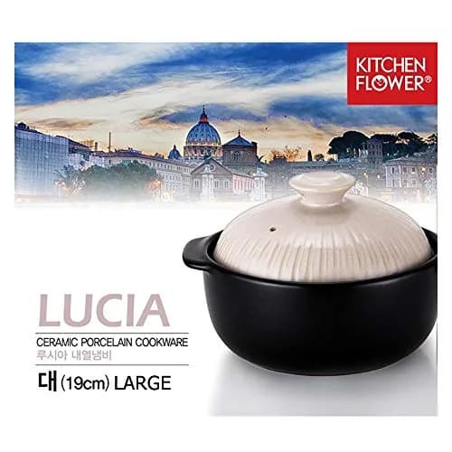 Lucia 1400ml Glazed Ceramic Cookware Hot Pot | Heat & Water Resistant - South Korea thumbnail 6
