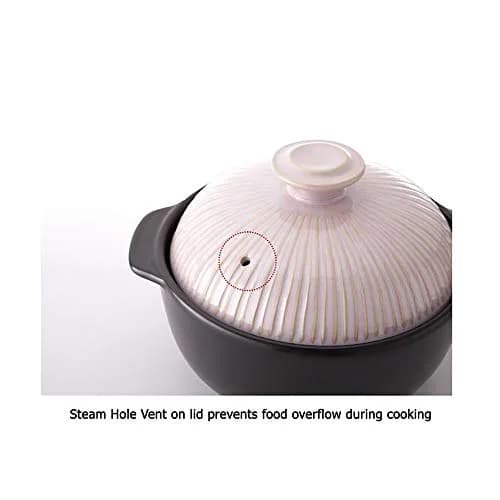 Lucia 1400ml Glazed Ceramic Cookware Hot Pot | Heat & Water Resistant - South Korea thumbnail 3