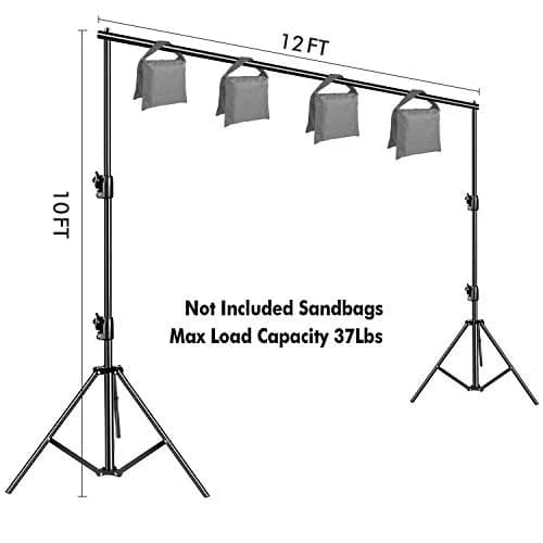 HYJ-INC 12ft x 10ft Photo Video Studio Heavy Duty Adjustable Photography Muslin Backdrop Support System Kit with Carry Bag 12ft x 10ft thumbnail 4