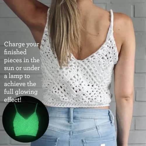Lion Brand Yarn, DIY Glow, Glow in the Dark Yarn, Natural Off White | Glow in the Dark Effect for Nighttime Projects thumbnail 7
