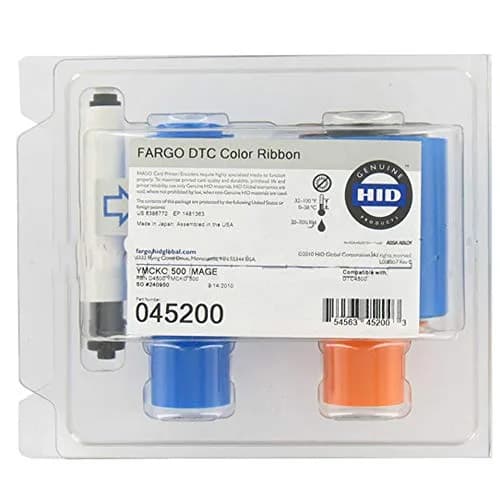 Fargo Genuine YMCKO Color Ribbon #45200 for DTC4500e Printer | 500 Prints thumbnail 1