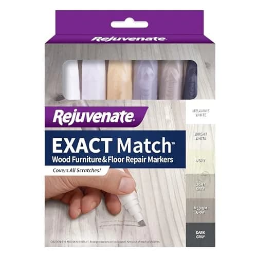 Rejuvenate Exact Match Wood Furniture & Floor Repair Markers, 6 Count, White/Gray Markers | Covers Scratches, Scuffs, and Damage thumbnail 1