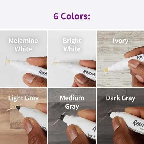 Rejuvenate Exact Match Wood Furniture & Floor Repair Markers, 6 Count, White/Gray Markers | Covers Scratches, Scuffs, and Damage thumbnail 4