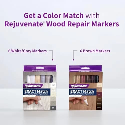 Rejuvenate Exact Match Wood Furniture & Floor Repair Markers, 6 Count, White/Gray Markers | Covers Scratches, Scuffs, and Damage thumbnail 7