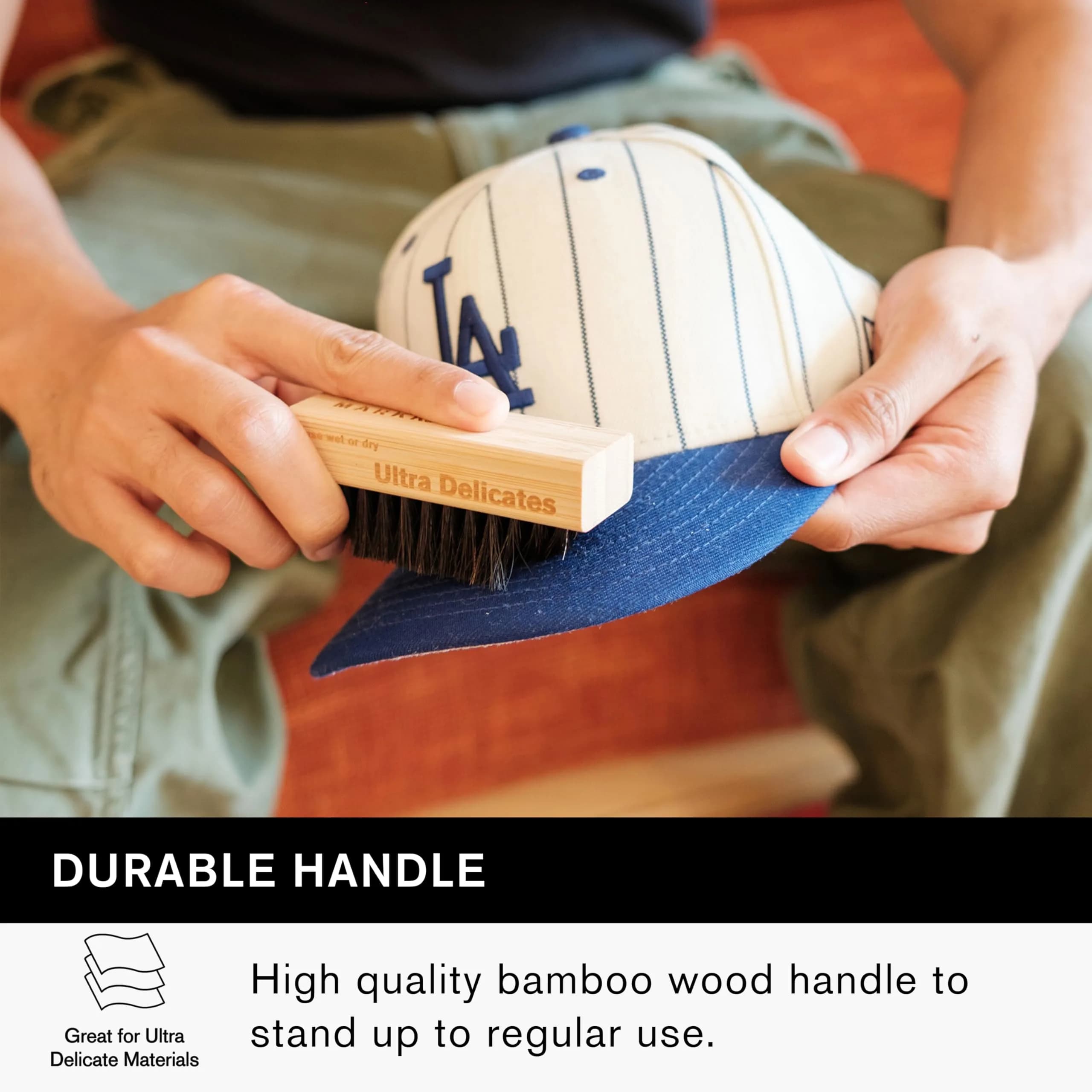 Jason Markk Ultra Delicate Shoe & Hat Cleaning Brush | Soft Bristles, Bamboo Wood, Sneaker Care (1 Brush) - view 5