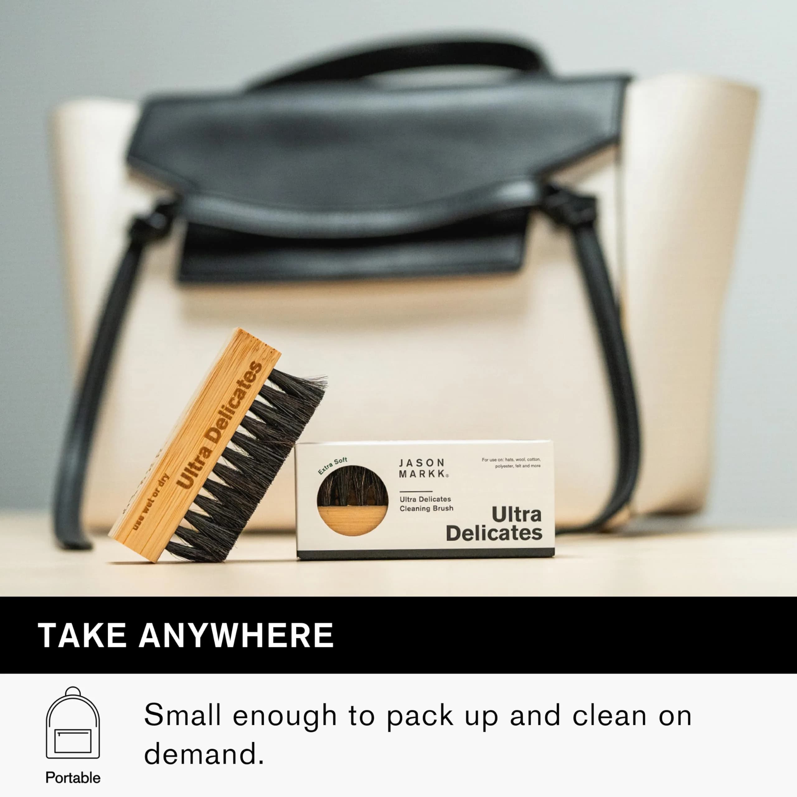 Jason Markk Ultra Delicate Shoe & Hat Cleaning Brush | Soft Bristles, Bamboo Wood, Sneaker Care (1 Brush) - view 6