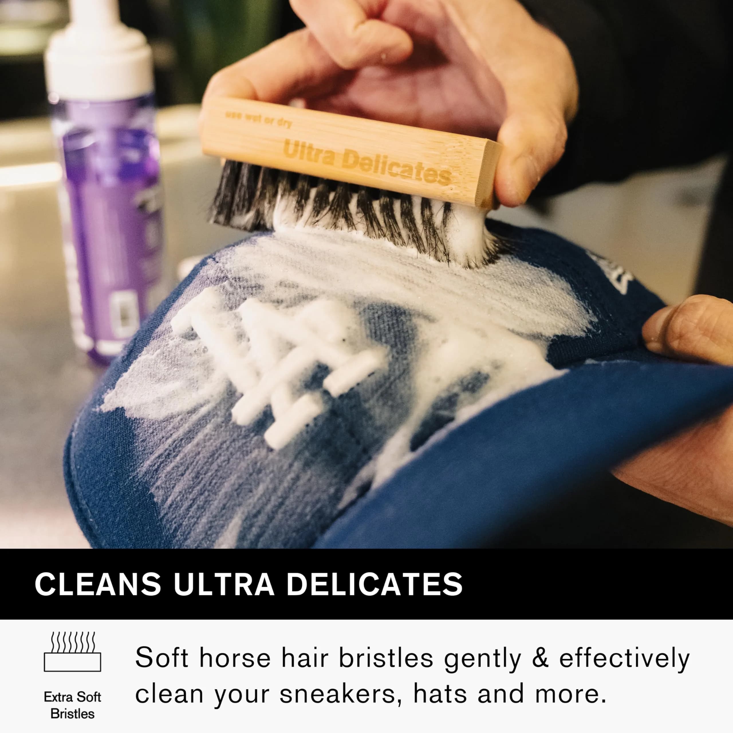 Jason Markk Ultra Delicate Shoe & Hat Cleaning Brush | Soft Bristles, Bamboo Wood, Sneaker Care (1 Brush) - view 2