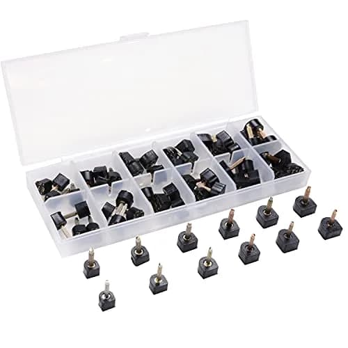 luakesa Black High Heel Replacement Tips Kit | 24 Pairs, 6 Sizes, U-Shape thumbnail 1