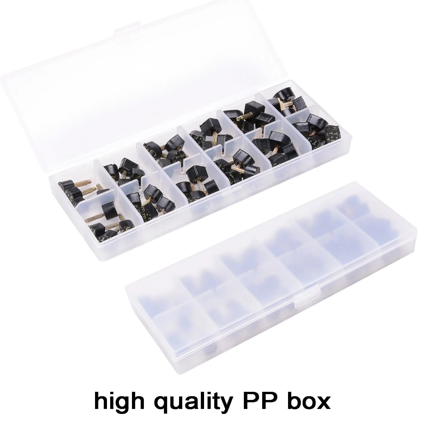 luakesa Black High Heel Replacement Tips Kit | 24 Pairs, 6 Sizes, U-Shape - view 3
