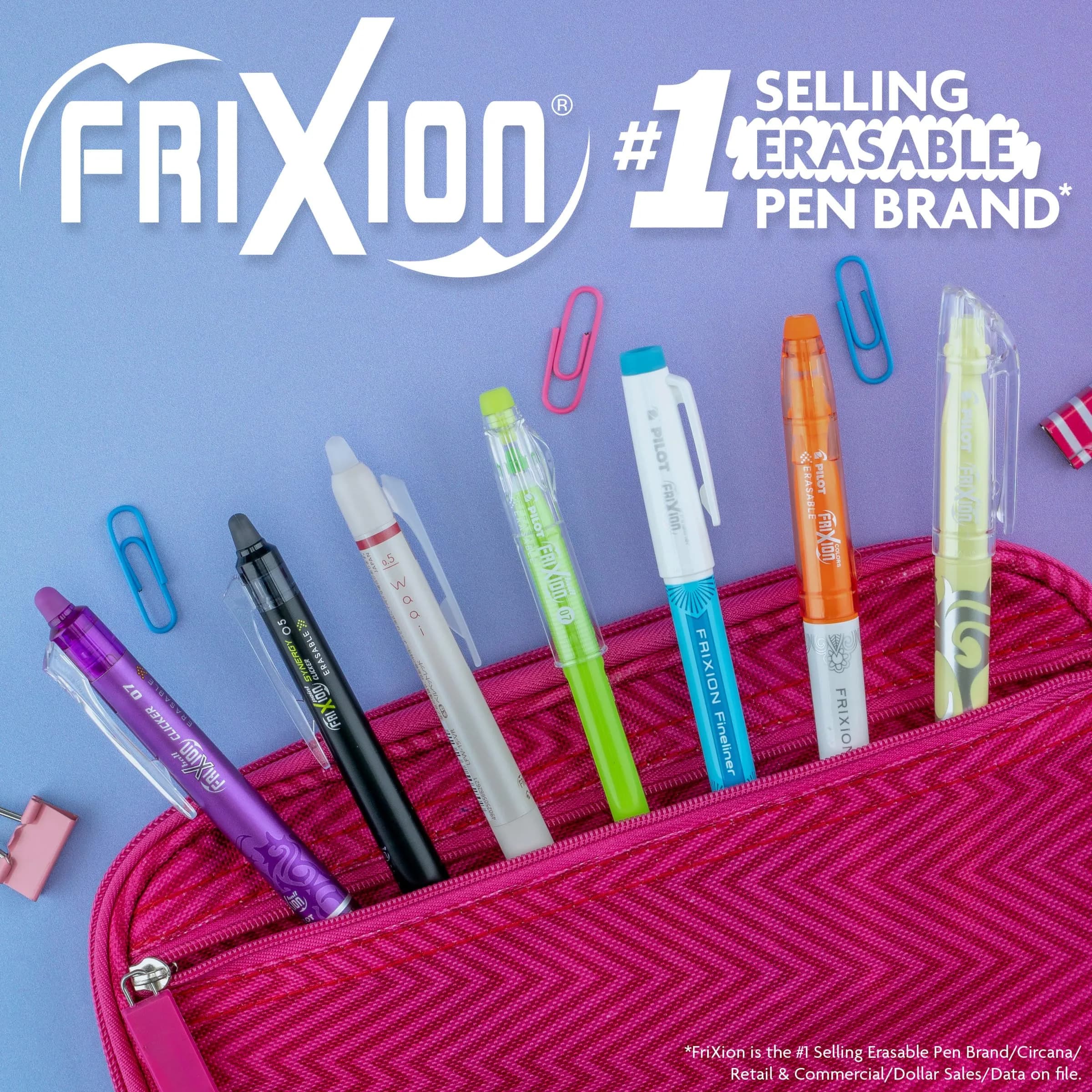 Pilot FriXion Clicker Erasable Pens Fine Point 0.7mm, Assorted Colors, 15-Pack | Smooth Ink Flow Writing Instrument - view 9