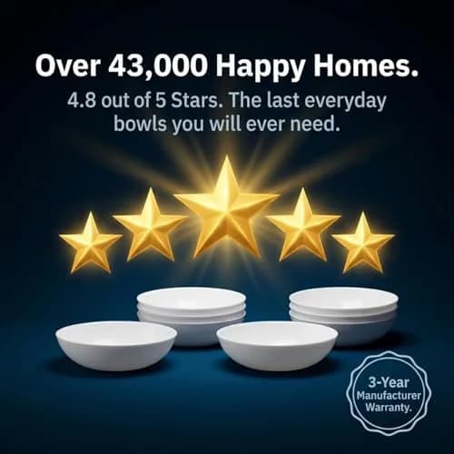Corelle 4-Pc Meal Bowls Set 1330ml (46 Fl Oz) | Vitrelle Strong Glass for Daily Use thumbnail 7