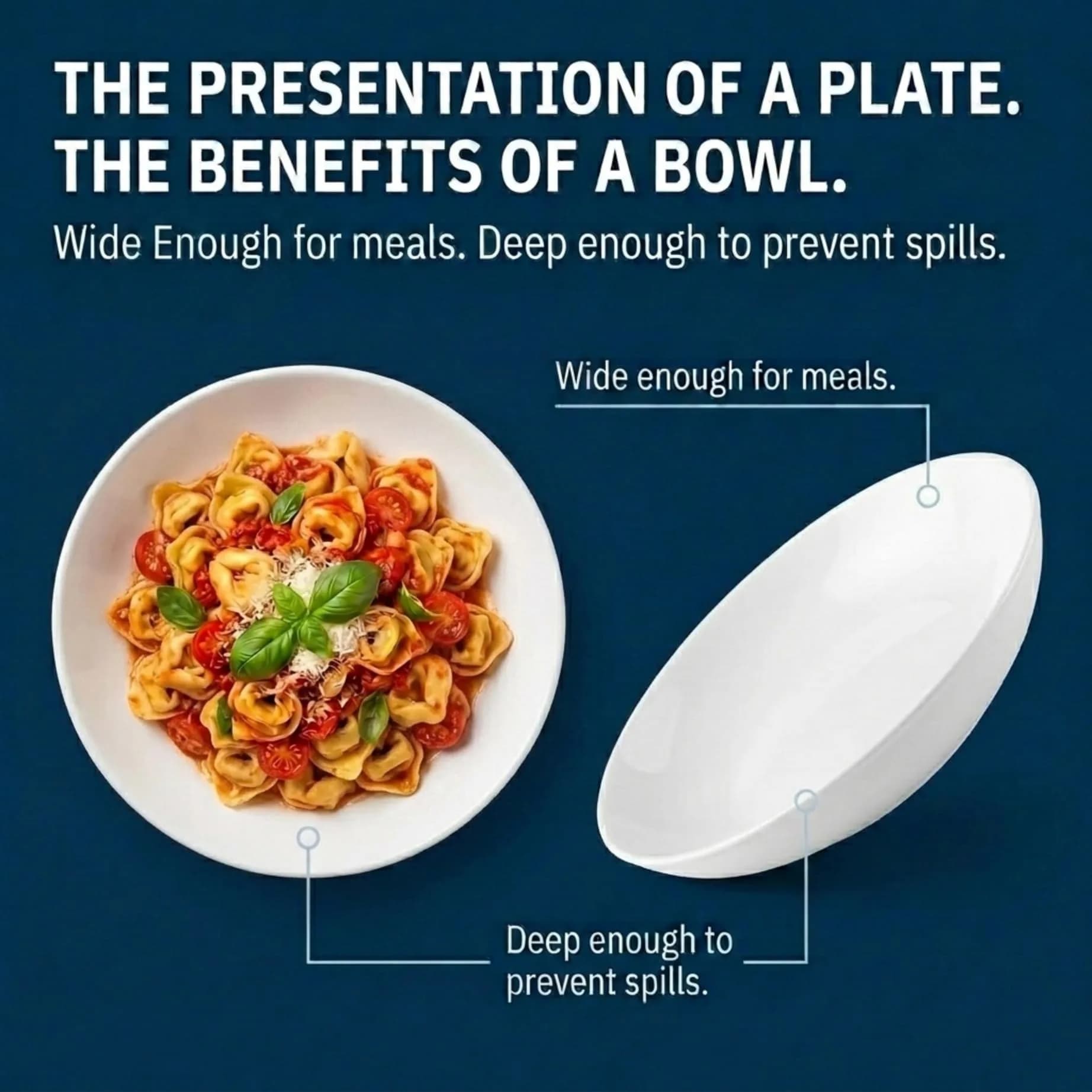 Corelle 4-Pc Versa Bowls Set | 850 ml (30 oz) Pasta & Salad Bowls | White Vitrelle Glass - view 2