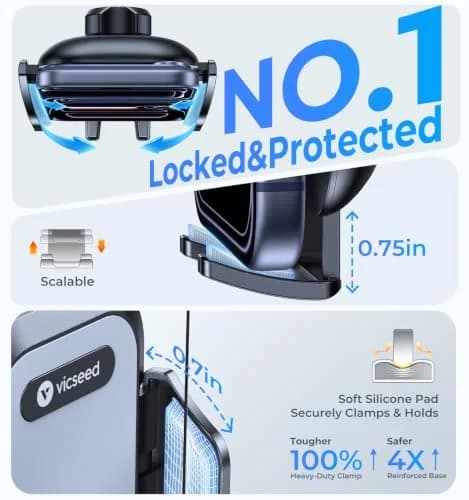 VICSEED 2026 Upgraded Car Phone Holder Mount | 86LBS Ultra-Powerful Suction, Sturdy & Flexible thumbnail 8