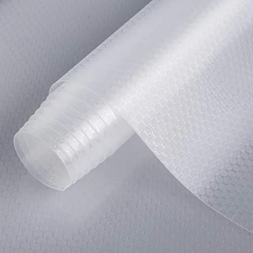 HooTown Shelf Liner Kitchen Cabinet Drawer Mat, 17.5"W x 78.7"L Non Adhesive Clear | Food-Grade EVA, Waterproof & Easy to Cut thumbnail 1