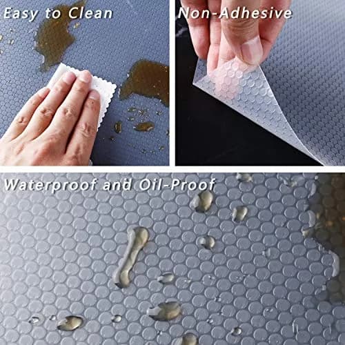 HooTown Shelf Liner Kitchen Cabinet Drawer Mat, 17.5"W x 78.7"L Non Adhesive Clear | Food-Grade EVA, Waterproof & Easy to Cut thumbnail 4