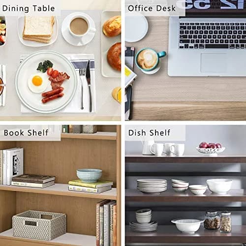 HooTown Shelf Liner Kitchen Cabinet Drawer Mat, 17.5"W x 78.7"L Non Adhesive Clear | Food-Grade EVA, Waterproof & Easy to Cut thumbnail 5