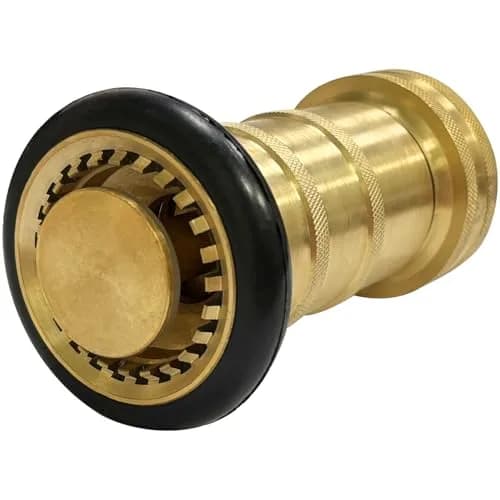 SAFBY Brass Fire Hose Nozzle 1" NH/NST | Durable, Adjustable Fog & Stream | 60ft Range thumbnail 1