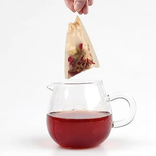 fenshine 100pcs Disposable Tea Bags for Loose Leaf Tea | Natural Wood Pulp, Unbleached, Drawstring (3.54" x 2.75") thumbnail 3