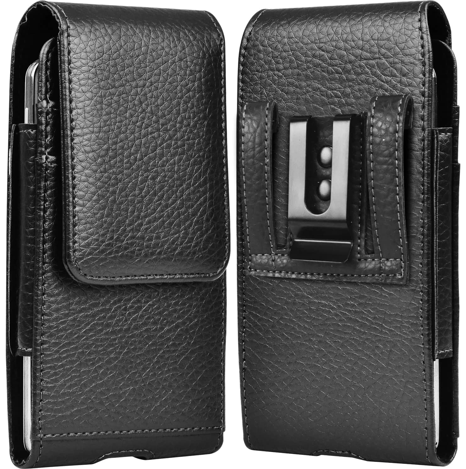 Takfox Leather Belt Holster Pouch for Samsung Galaxy S25 Ultra S24 Plus S23 S22 S21 S20 FE 5G Note 20 J7 J3 with Belt Clip & Card Slots (Black) — Leather-Black