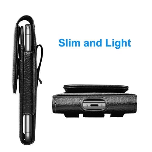 Takfox Leather Belt Holster Pouch for Samsung Galaxy S25 Ultra S24 Plus S23 S22 S21 S20 FE 5G Note 20 J7 J3 with Belt Clip & Card Slots (Black) thumbnail 6