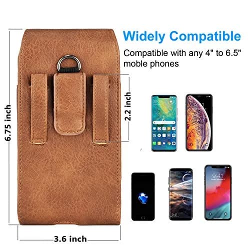 Takfox Leather Belt Holster Pouch for Samsung Galaxy S25 Ultra S24 Plus S23 S22 S21 S20 FE 5G Note 20 J7 J3, 17.3 cm (6.8 inch) | RFID Blocking thumbnail 2