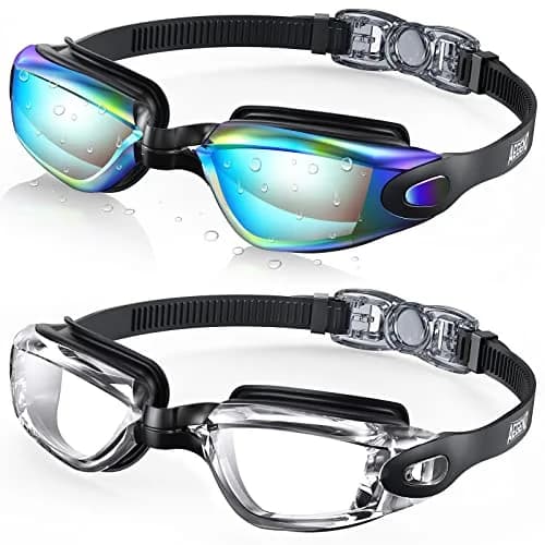 Aegend Clear 2 Pack Swimming Goggles | Anti-Fog UV Protection Wide Vision thumbnail 1