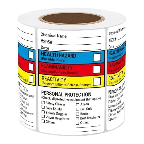 Well Tile Chemical Safety Data Labels MSDS Stickers 2x3 Inch | OSHA-Compliant Hazard Communication thumbnail 1