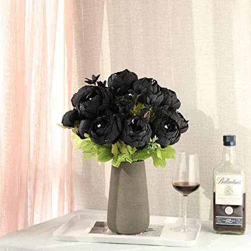Higfra Black 25pcs Artificial Foam Roses with Stems | Realistic Look for DIY Bouquets & Decor thumbnail 5