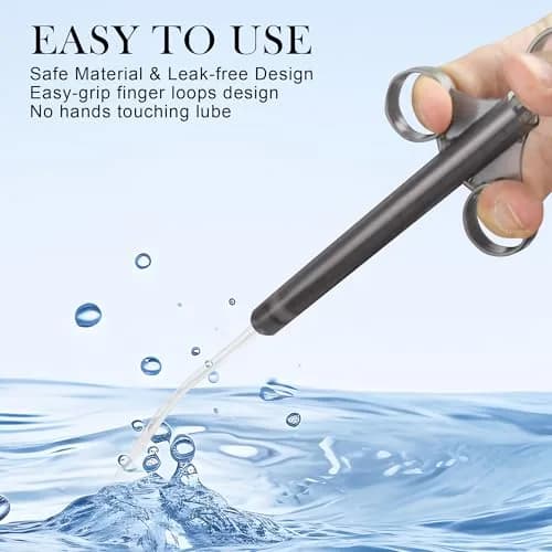 NEWJINDA Black Red 2-Piece Lube Applicator Syringe Set with Storage Bag | Precise 10ml Scale & Easy-Grip Design thumbnail 5