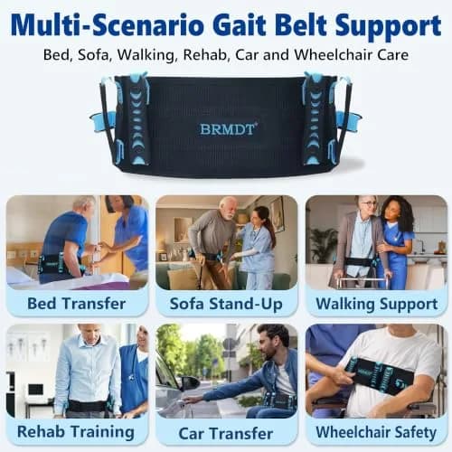 BRMDT Gait Belt for Seniors 31.5-54in | Adjustable Safety Belt with Handles thumbnail 6