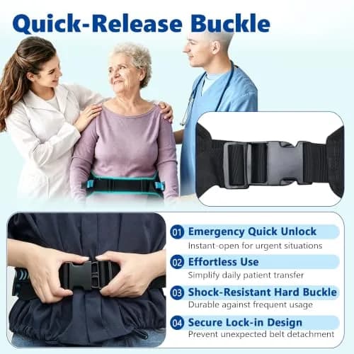BRMDT Gait Belt for Seniors 31.5-54in | Adjustable Safety Belt with Handles thumbnail 4