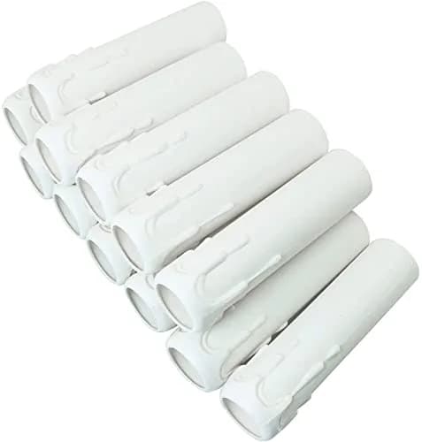 Longdex E12 Candelabra Base Sleeves 25x100mm (1x4 Inch) White Antique Candle Light Sockets 12-Pack | Realistic Wax Bead Effect thumbnail 5