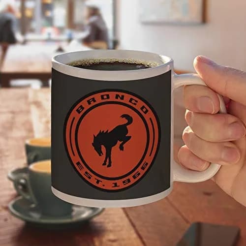 GRAPHICS & MORE Ford Bronco 11oz Ceramic Coffee Mug | Distressed Round Badge Design, White thumbnail 4