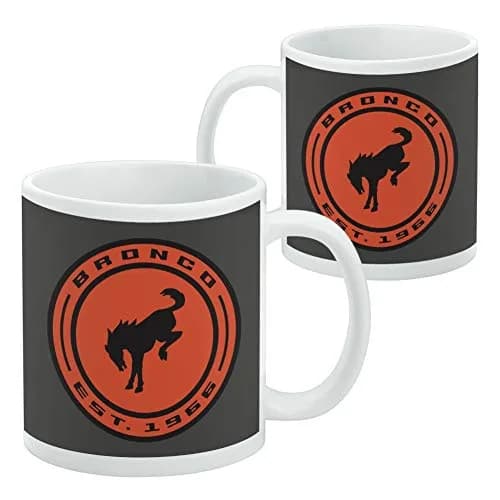 GRAPHICS & MORE Ford Bronco 11oz Ceramic Coffee Mug | Distressed Round Badge Design, White thumbnail 2