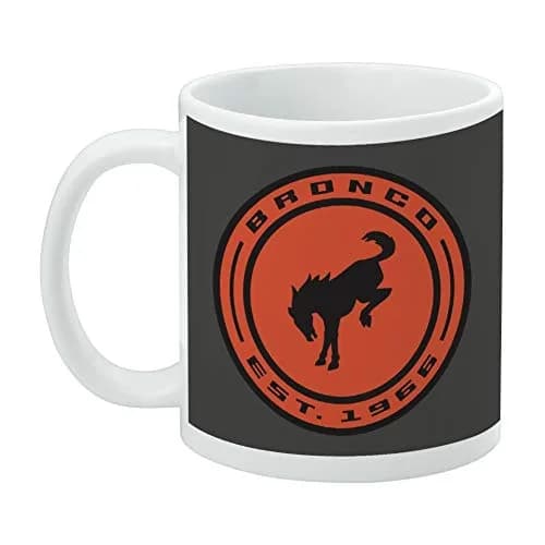GRAPHICS & MORE Ford Bronco 11oz Ceramic Coffee Mug | Distressed Round Badge Design, White thumbnail 3