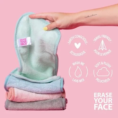 Erase Your Face Make-up Removing Cloths | Reusable Microfiber Cloths for All Skin Types thumbnail 3