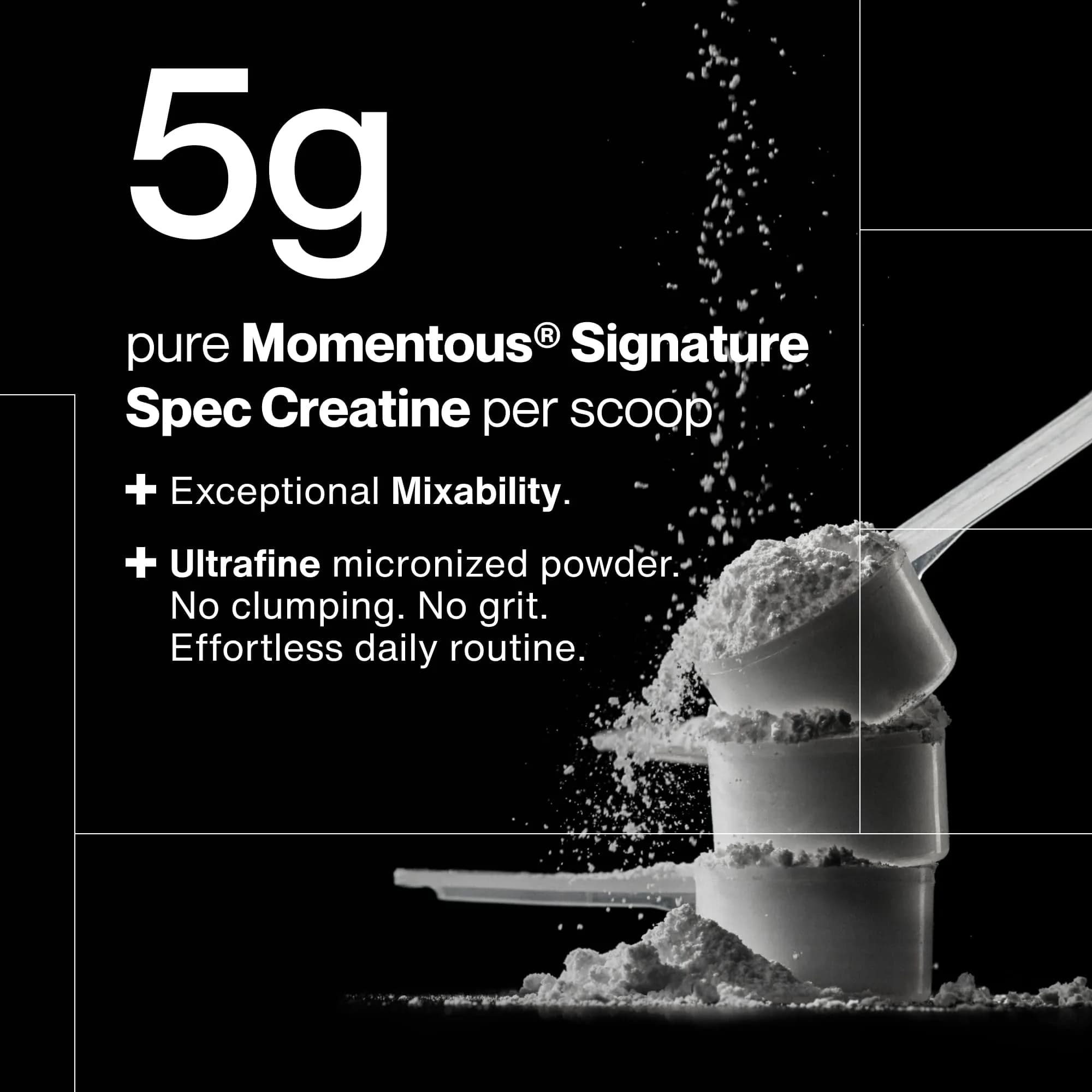 Momentous Unflavored Creatine Monohydrate Powder - 90 Servings | NSF Certified for Sport - view 4