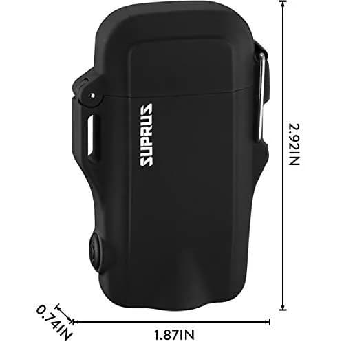 SUPRUS Waterproof Dual Arc Electric Lighter with Flashlight & Whistle Lanyard | Windproof Rechargeable Plasma Lighter thumbnail 1