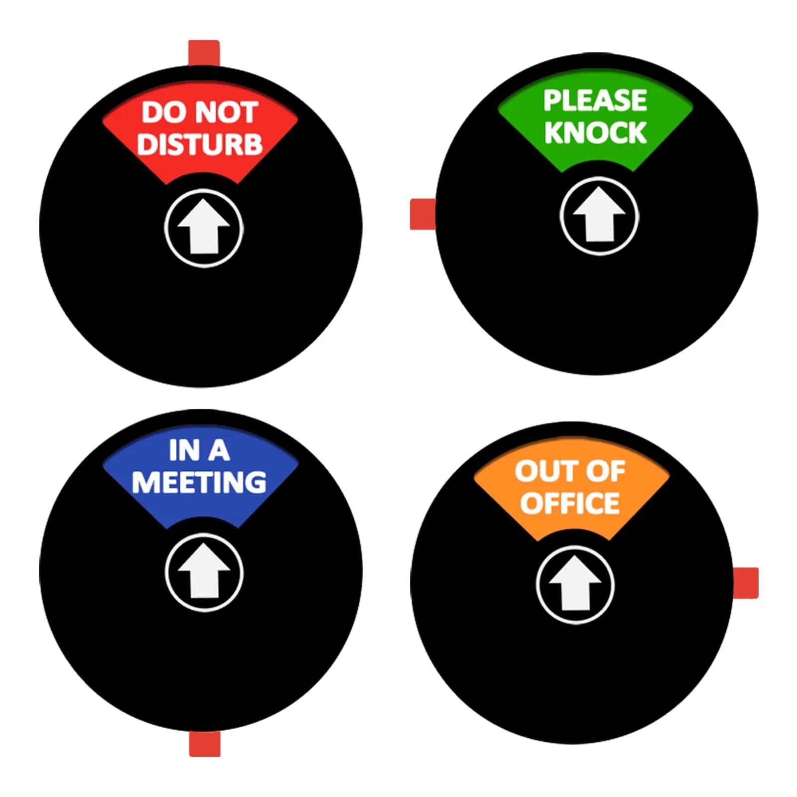 LoYinLo Do Not Disturb Sign, 5 inch Round Black Acrylic | 4-State Office Privacy Slider — Black