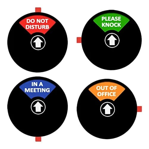 LoYinLo Do Not Disturb Sign, 5 inch Round Black Acrylic | 4-State Office Privacy Slider thumbnail 1