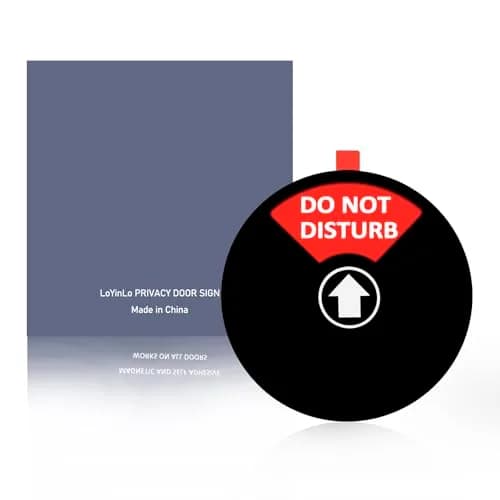 LoYinLo Do Not Disturb Sign, 5 inch Round Black Acrylic | 4-State Office Privacy Slider thumbnail 4