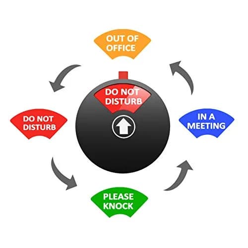 LoYinLo Do Not Disturb Sign, 5 inch Round Black Acrylic | 4-State Office Privacy Slider thumbnail 5
